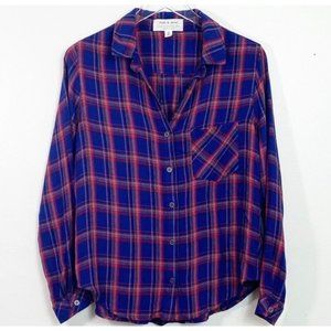 Anthropologie Cloth & Stone Plaid Button Up Shirt